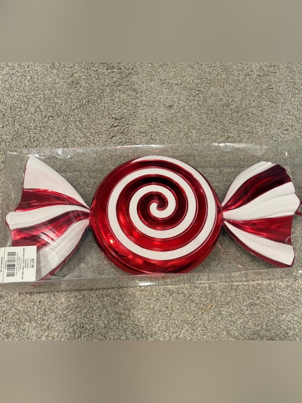 Hobby Lobby Candy Cane Lane Giant Peppermint Candy Christmas Decor 19” NWT